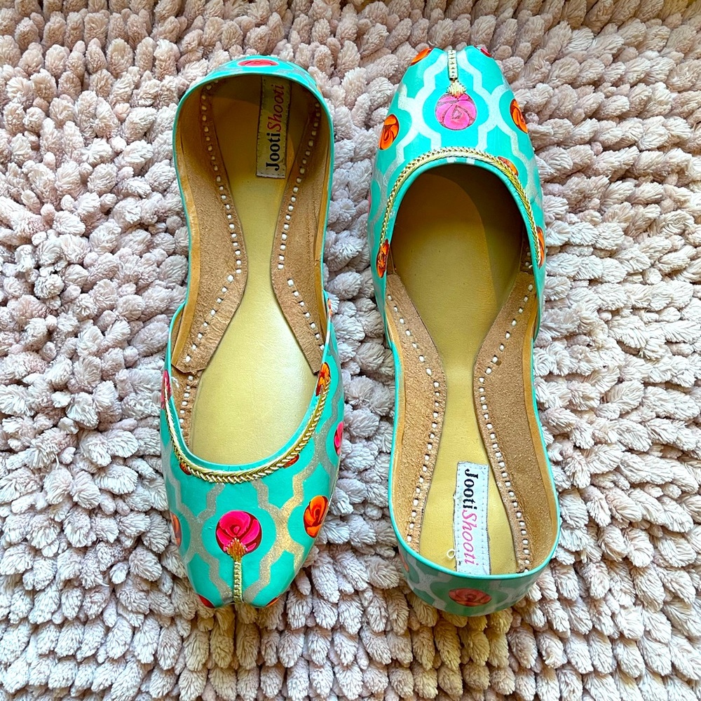 Beautiful & Comfortable Khussa/ballet flats NEW Leather & Handmade Sz 9